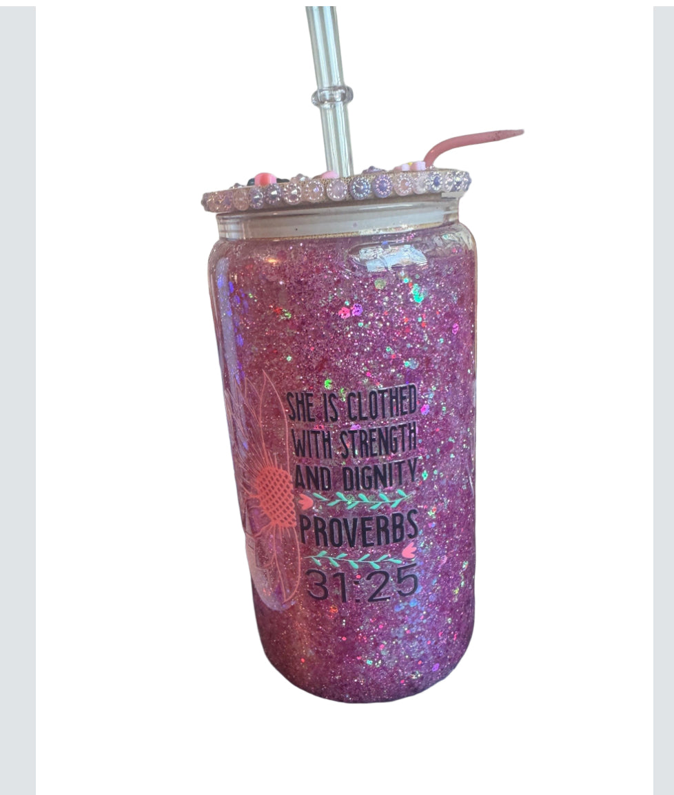 custom glitter cup
